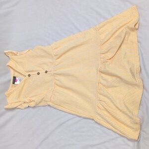 Vince Camuto Girl's Yellow And White Stripe Dress